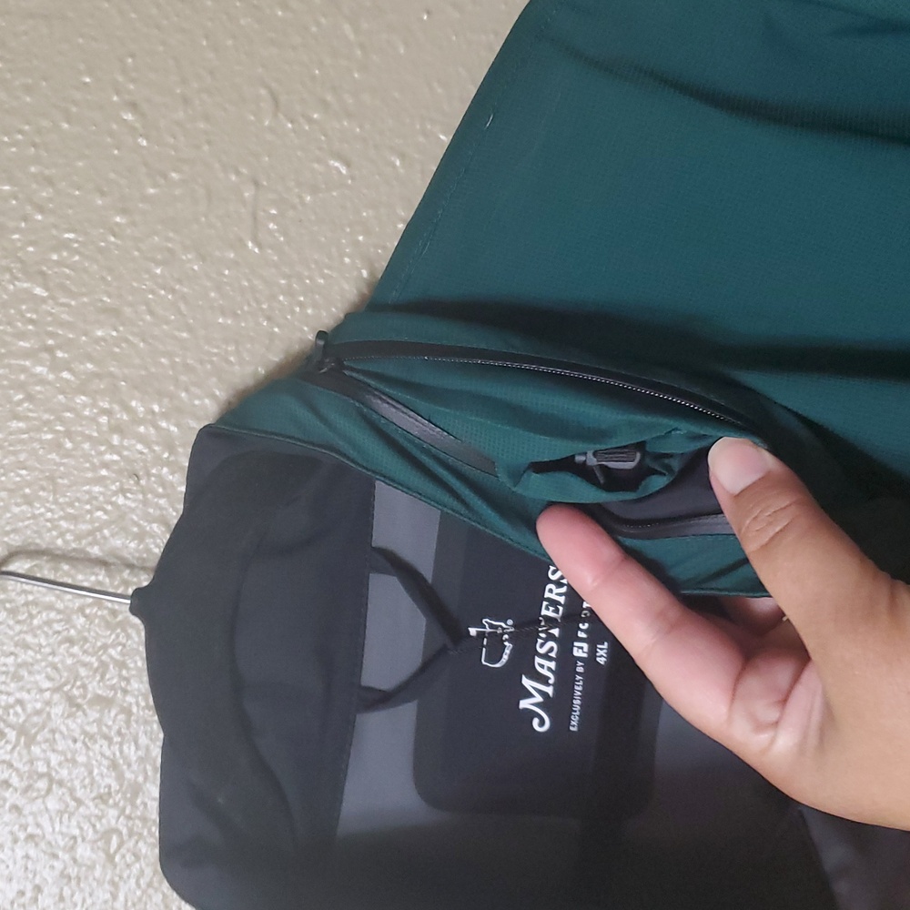 Masters FootJoy Size 4X Zip Up Rain Jacket With Hood NEW Golf Green Black - Picture 10 of 15